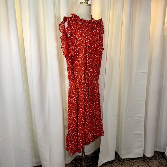 NWT Who What Wear ‘Bellflower Vine’ Ruffle Trim Sleeveless High-Low Hem Dress 3X - Picture 14 of 15